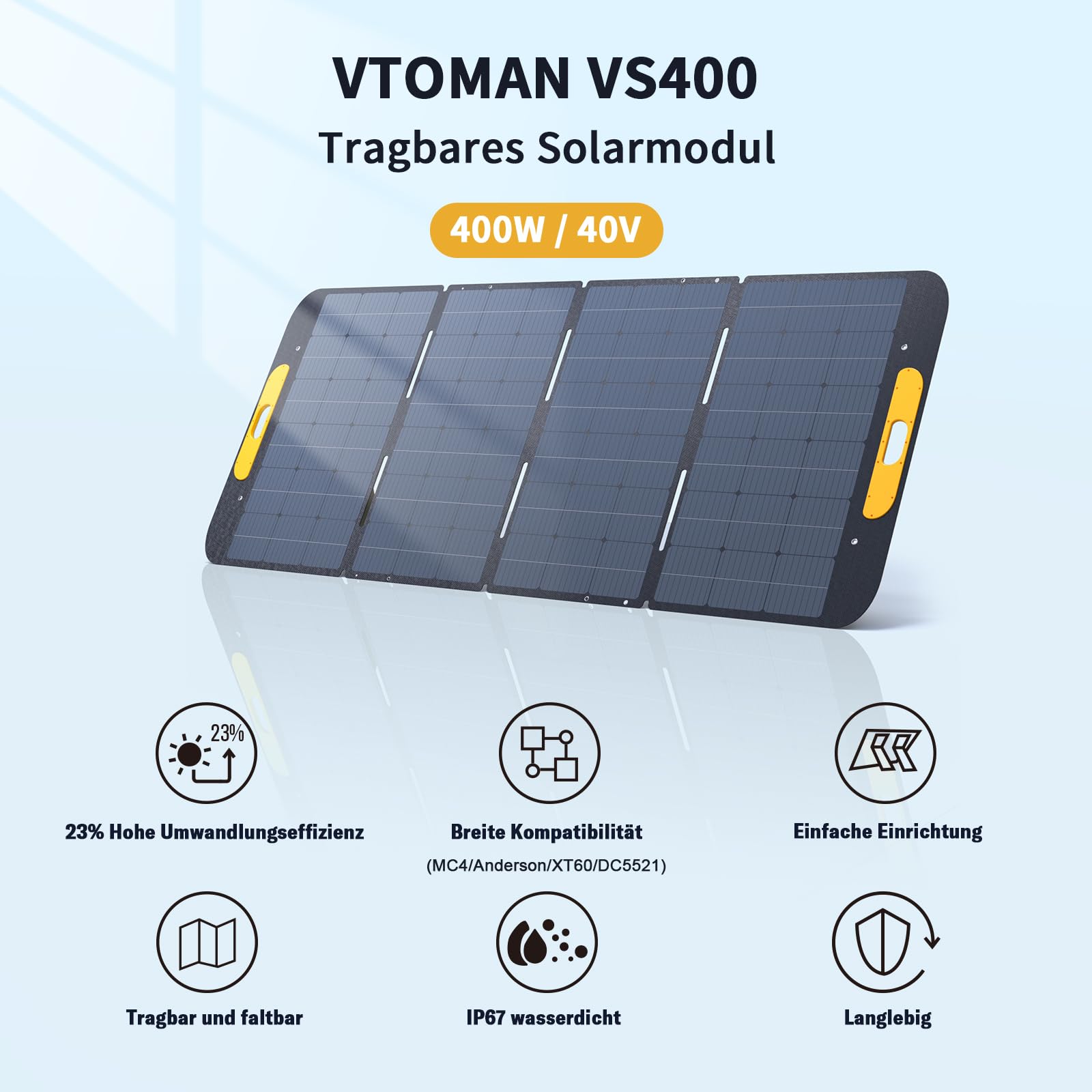 VTOMAN FlashSpeed 1500 Tragbare Powerstation 1548Wh mit 400W Solarpanel, LiFePO4 Solargenerator, 230V/1500W AC Ausgang/Eingang, Schnelle Vollladung in 1 Stunde für Zuhause, Angeln, Camping