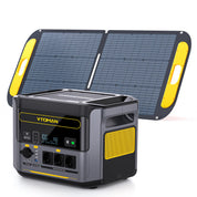 VTOMAN Tragbare Powerstation 1000W (2000W Spitze), 828Wh LiFePO4 Solargenerator mit 110W Solarpanel, 0-80% in 60 Min Schnellladung, Erweiterbar bis 2376Wh für Notfall, Camping, Reise, Wohnmobil
