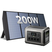 ALLPOWERS R1500 LITE Tragbare Powerstation mit 200W Solarpanel, 1056Wh LFP Batterie Backup mit 4 1600W AC Ausgäng, Generatoren mit 200W Solar Panel, Mobile Stromversorgung, Stromreserve für Camping