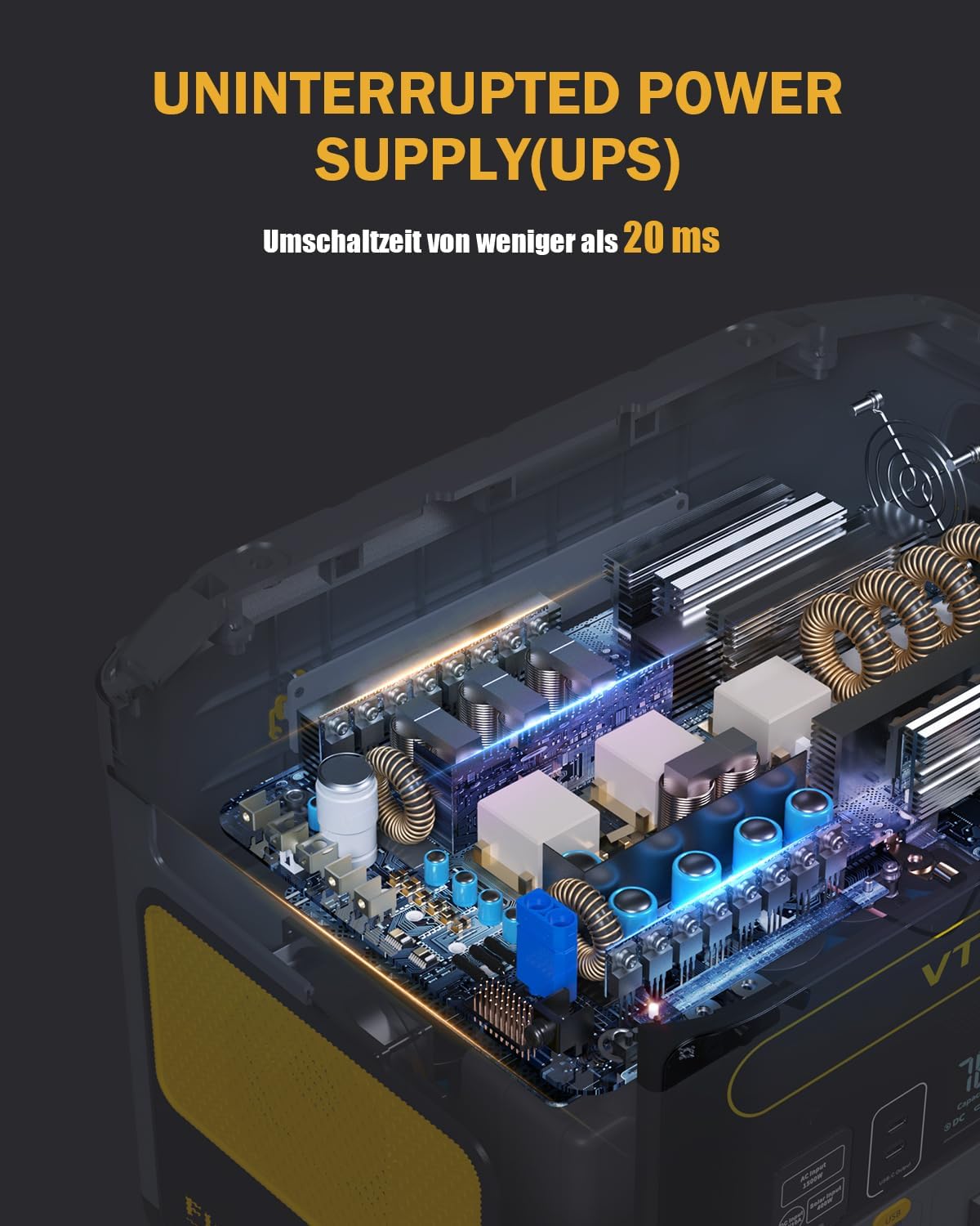 VTOMAN FlashSpeed 1500 Tragbare Powerstation 1548Wh - LiFePO4 Batterie Betriebener Solar Generator mit 230V/1500W AC Ausgang/Eingang, Schnelle Vollladung in 1 Stunde für Zuhause, Camping, Angeln