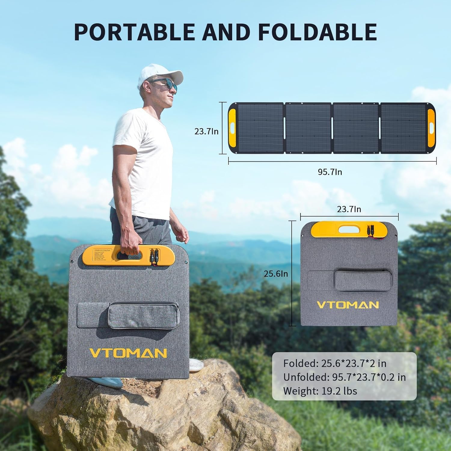 VTOMAN Jump 1500X Tragbare Powerstation mit 200W Solarpanel - 828Wh/1500W Solar Stromgenerator LiFePO4 Batterie Stromspeicher, Erweiterbare Kapazität auf 2376Wh für Camping, Reisen, Wohnmobil, Notfall