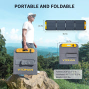 VTOMAN Jump 1500X Tragbare Powerstation mit 200W Solarpanel - 828Wh/1500W Solar Stromgenerator LiFePO4 Batterie Stromspeicher, Erweiterbare Kapazität auf 2376Wh für Camping, Reisen, Wohnmobil, Notfall