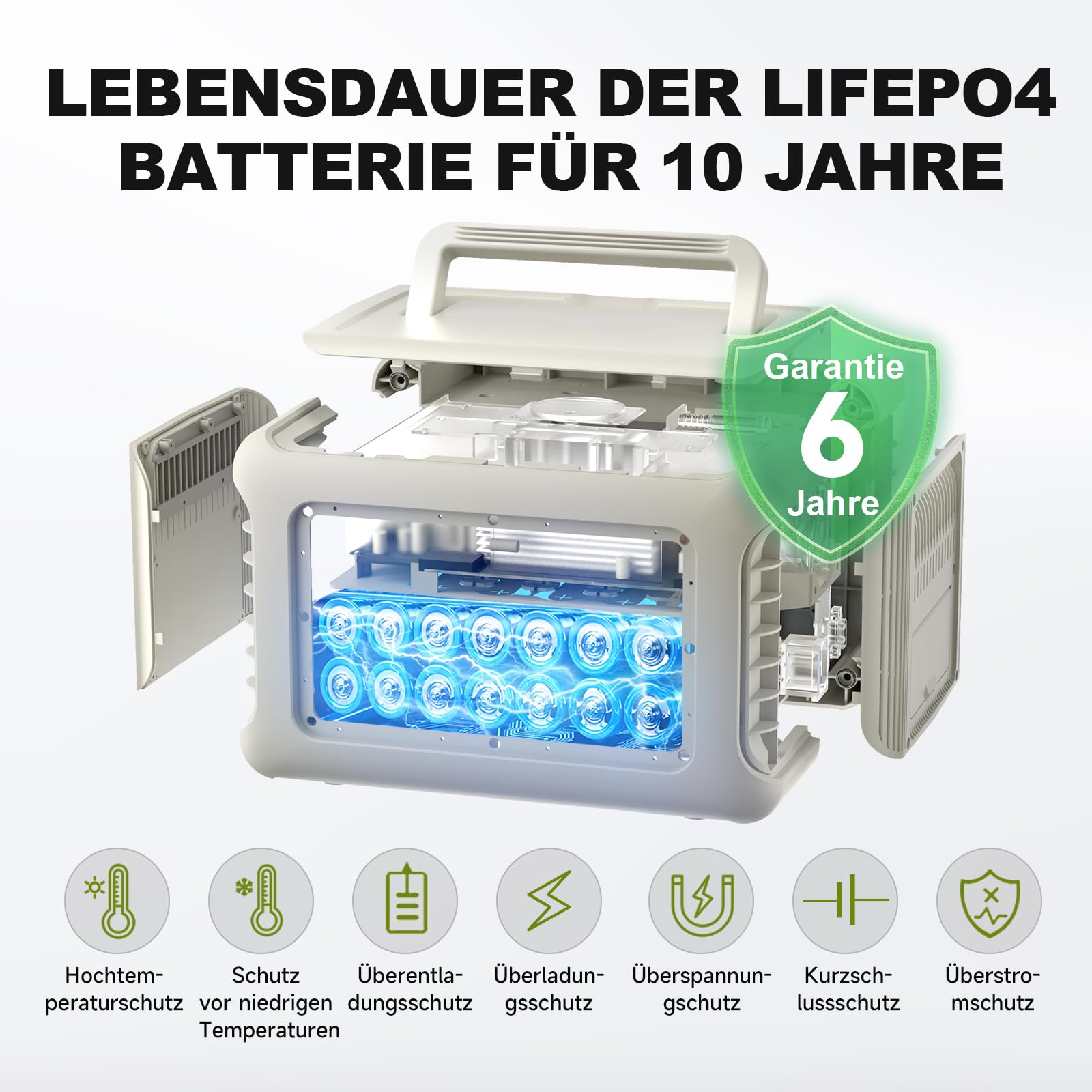 ALLPOWERS R600 Solargenerator mit 140W Solarpanel, 2x 600W (1200W Spitze) AC Ausgang, 299WH LiFePO4 Batterie Tragbare Powerstation, Mobile Stromversorgung für Garten Reise Camping Wohnmobil Notfall