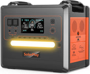 SolarPlay Tragbare Powerstation Q2402M, 2304Wh Solargeneratoren LiFePO4 (5000 Peak), 1.5h Vollladung mit Solarpanel,14 Anschlüsse, 230V,UPS, Power station für Camping/Zuhause/Wohnmobil/Stromausfall