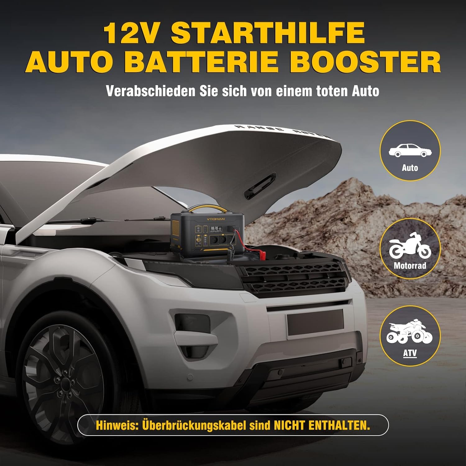 VTOMAN Jump 2200 Tragbare Powerstation - 1548Wh/2200W (Spitze 4400W) LiFePO4 Batterie Solar generatoren,Mobile Stromspeicher mit Erweiterbare Kapazität auf 3096Wh, Dual PD 100W Typ-C Anschlüsse