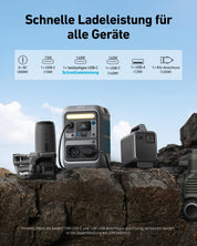 Anker SOLIX C300 Tragbare Powerstation, 288Wh LiFePO4 Akku, 300W (Max 600W) Solargenerator, 140W Beiseitige Schnellladeleistung, Für Camping, Draußen, Reisen, Notfälle, unterwegs (Solarpanel Optional)