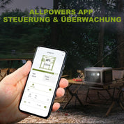 ALLPOWERS Solargenerator R600, 299WH LiFePO4 Batterie, 2x 600W (1200W Spitze) AC Ausgang Tragbare Powerstation mit 100W Solarpanel, Mobile Stromversorgung für Garten Reise Camping Wohnmobil Notfall