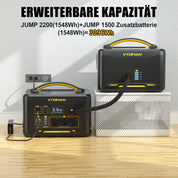 VTOMAN Jump 2200 Tragbare Powerstation - 1548Wh/2200W (Spitze 4400W) LiFePO4 Batterie Solar generatoren,Mobile Stromspeicher mit Erweiterbare Kapazität auf 3096Wh, Dual PD 100W Typ-C Anschlüsse