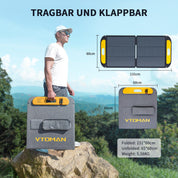 VTOMAN Tragbare Powerstation 1000W (2000W Spitze), 828Wh LiFePO4 Solargenerator mit 110W Solarpanel, 0-80% in 60 Min Schnellladung, Erweiterbar bis 2376Wh für Notfall, Camping, Reise, Wohnmobil