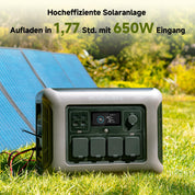 ALLPOWERS Solargenerator R1500 mit 100W Solarpanel, LiFePO4 Akku, 1800W Powerstation mit 100W USB-C/Kabelloses Laden Ausgang, LFP Powerstation für Outdoor, Camping, Stromreserve, RV